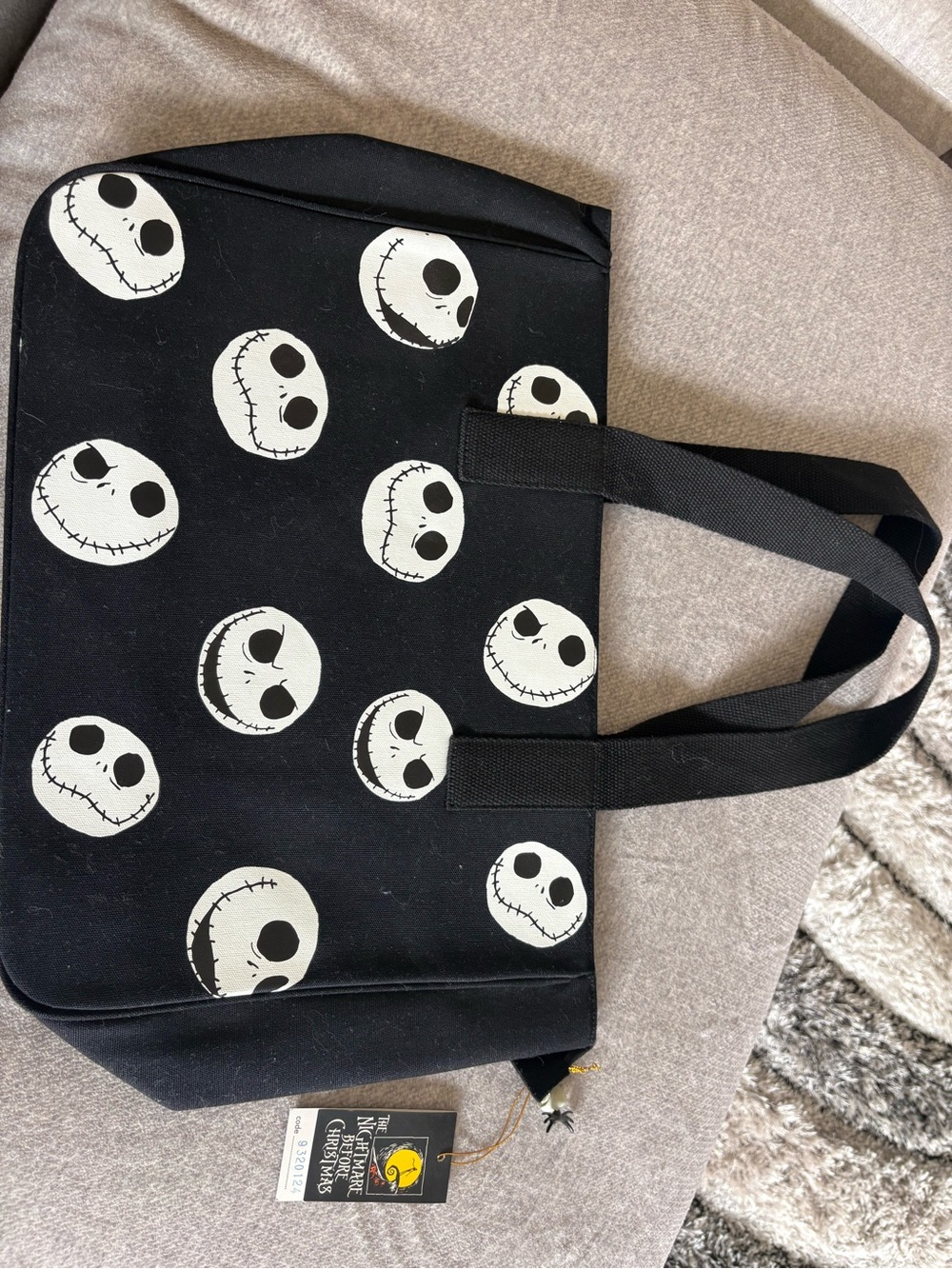 Disney Black and White Jack Skellington Tote Bag